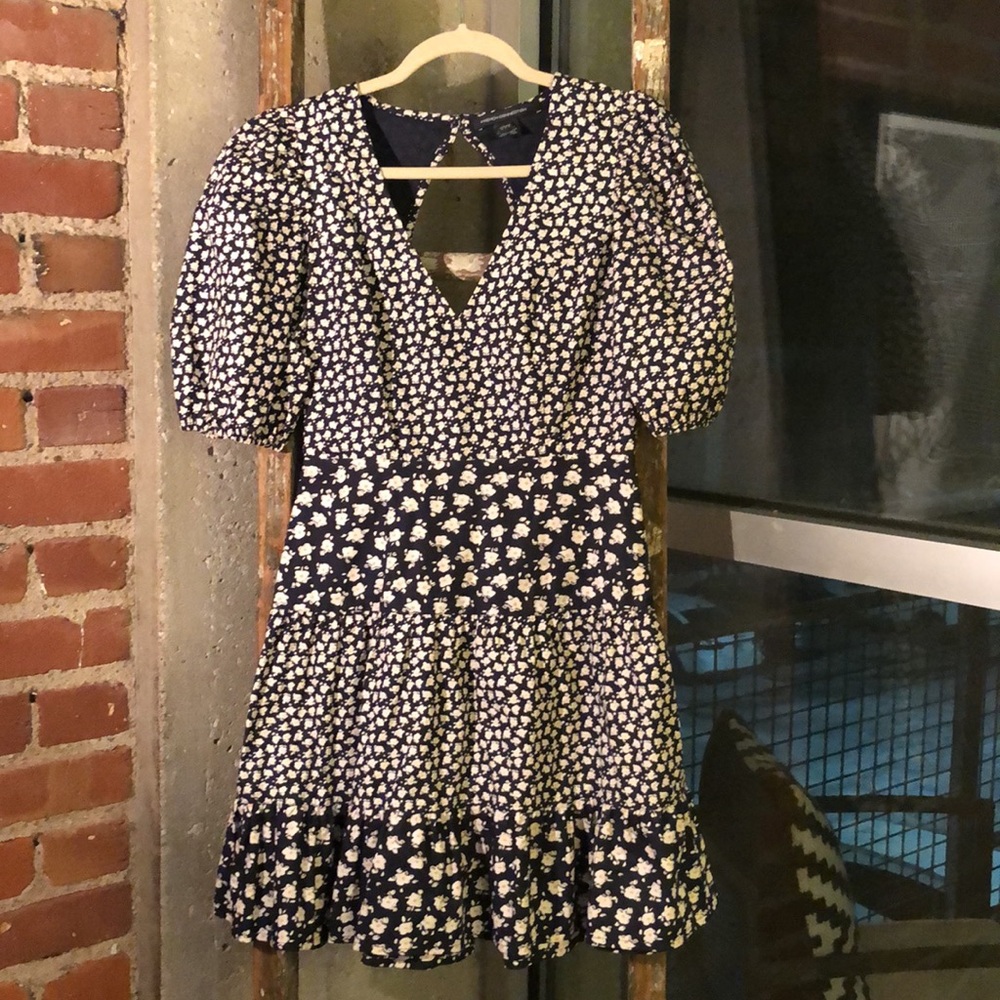 French Connection Puff Sleeve Floral Dress